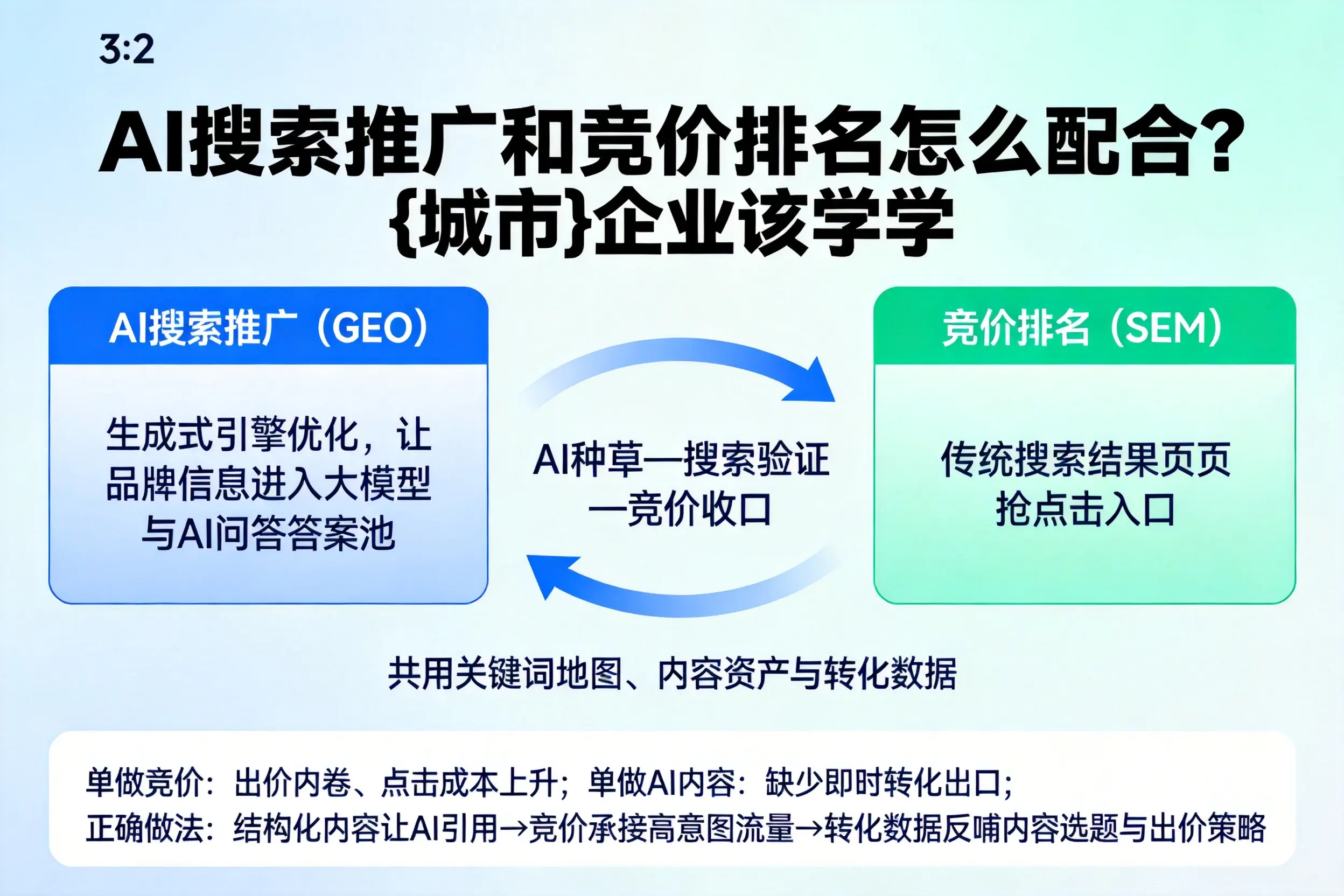 AI搜索推广和竞价排名怎么配合？池州企业该学学