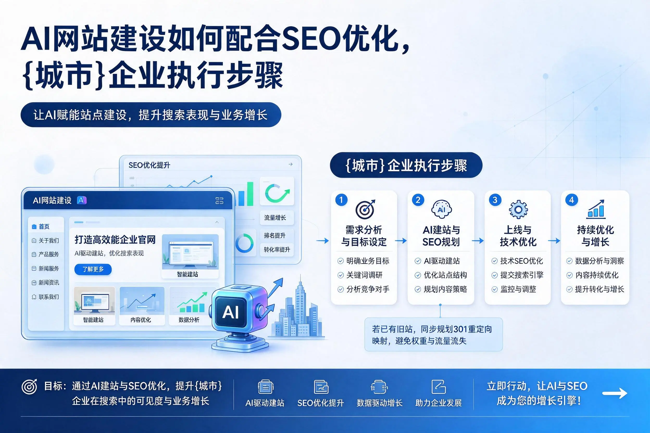 AI网站建设如何配合SEO优化，池州企业执行步骤