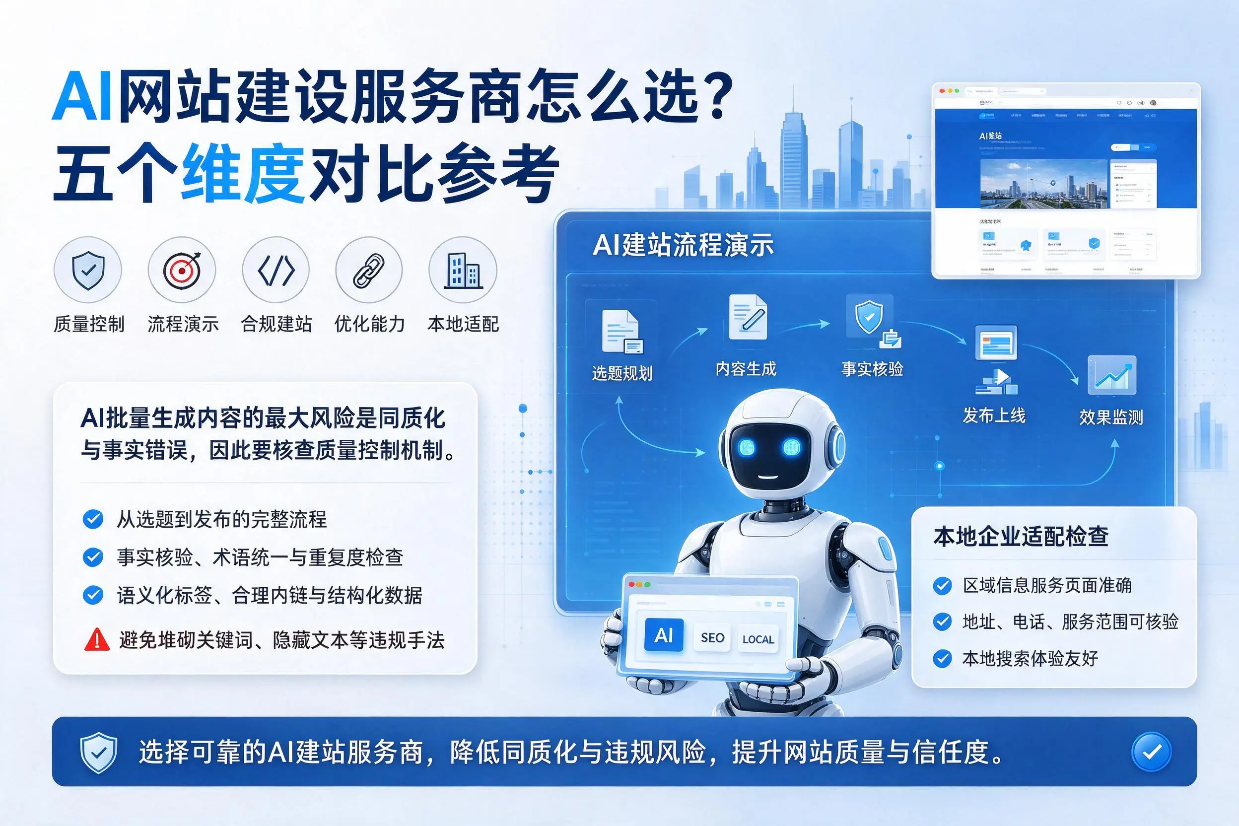 池州AI网站建设服务商怎么选？五个维度对比参考