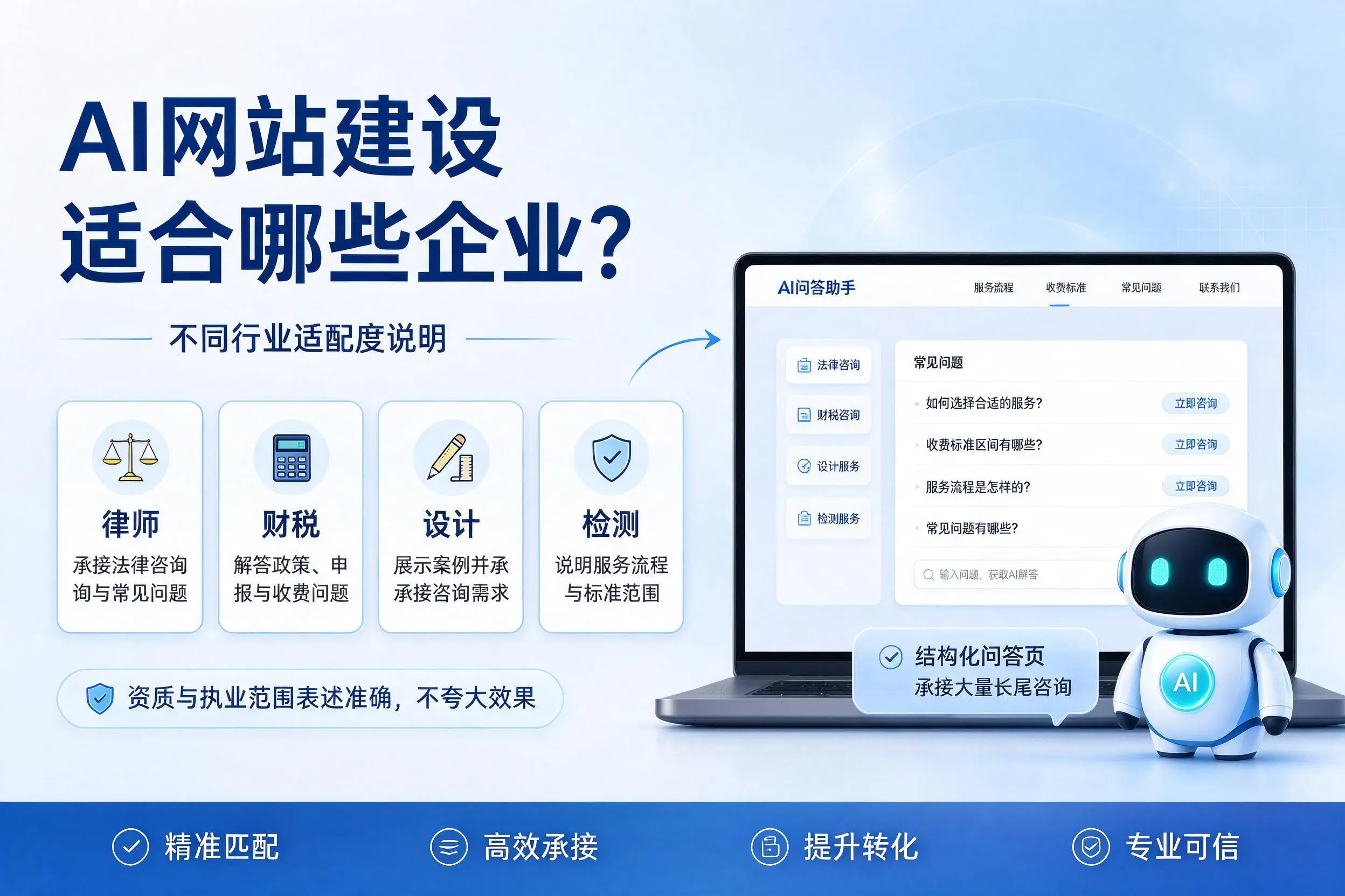 AI网站建设适合哪些企业?池州不同行业适配度说明